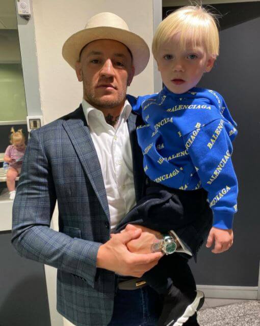 Conor Jack McGregor Jr. with his dad, Conor McGregor.